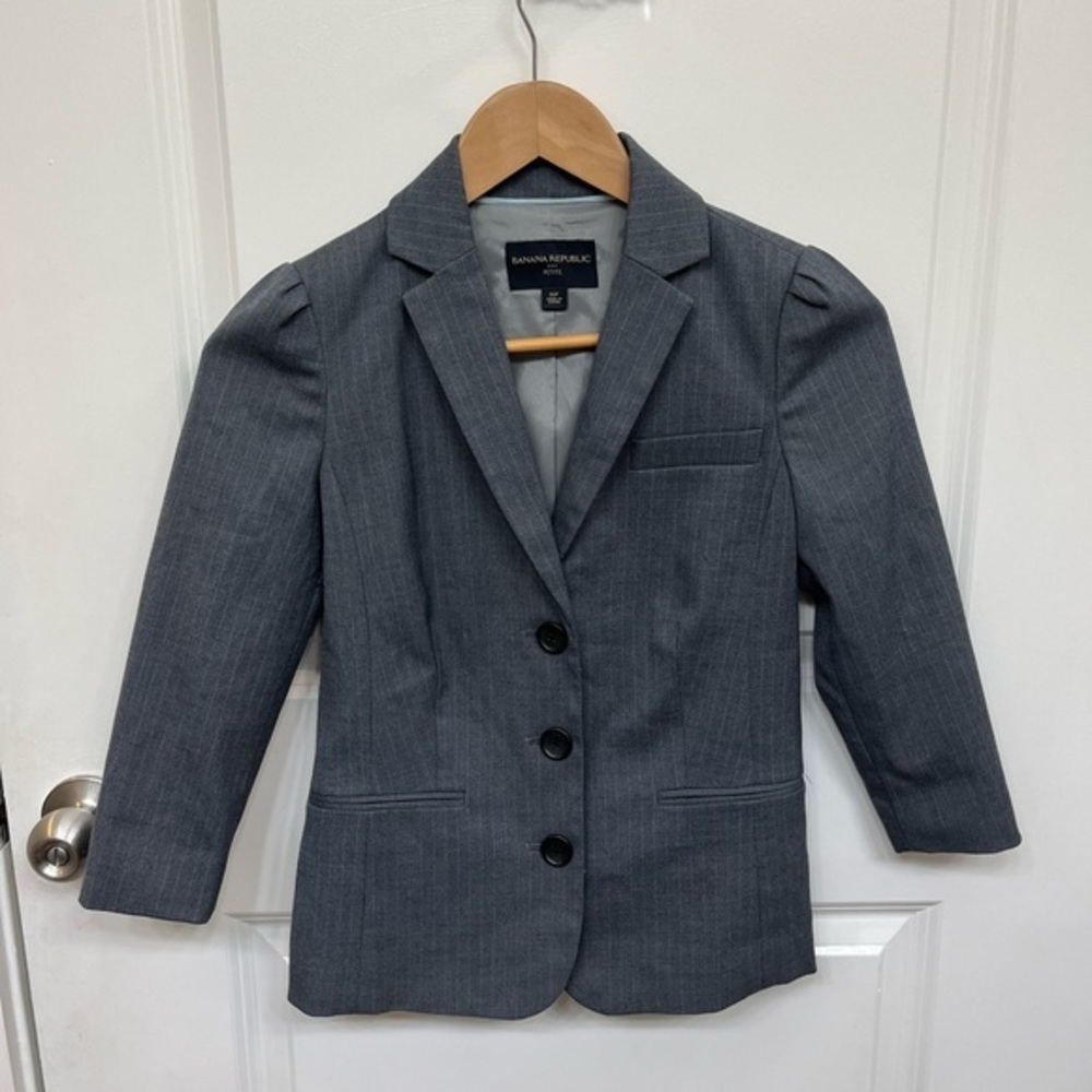 Banana Republic Gray Pinstripe Blazer